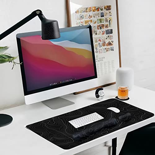 Ergonomic Large Mouse Pad and Keyboard Wrist Rest, Desk Pad for Keyboard and Mouse