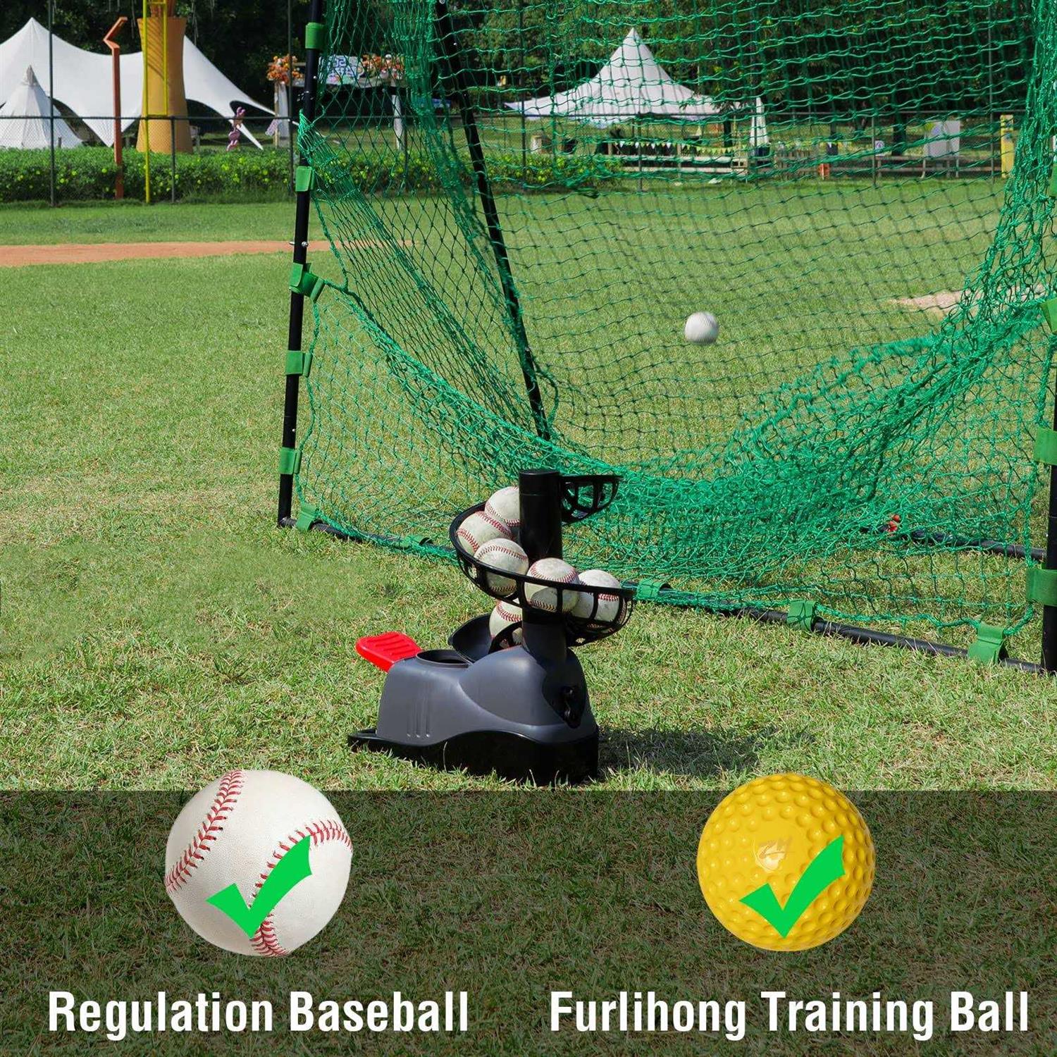 Furlihong 898BH Baseball Soft Toss Machine, Angle Adjustable, Step On Paddle and Release to Launch - Sports Supplies Online Store