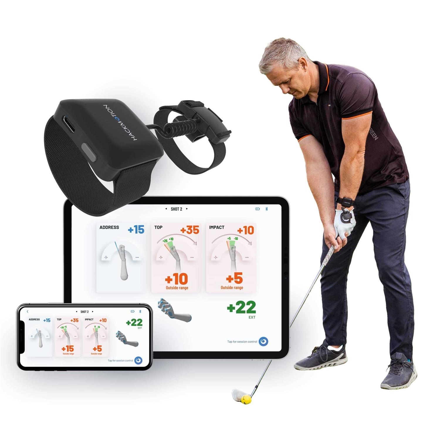 Hackmotion Plus Golf Swing and Wrist Angle Training Aid Provides Real-time Wrist Data to Fix common Swing Faults and Improve