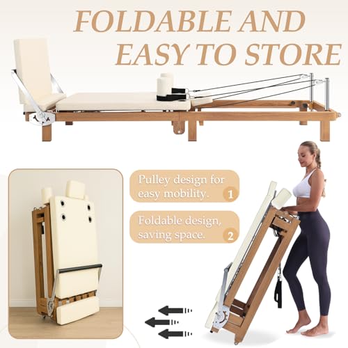 Pro Pilates Reformer, Pilates Reformer Machine for Home Gym Women Exercise Use