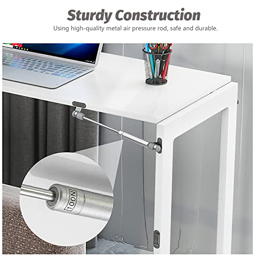 Wall Mounted Desk with Storage Shelves, Space Saving Folding Computer Desk for Office, Study and Writing Workstation