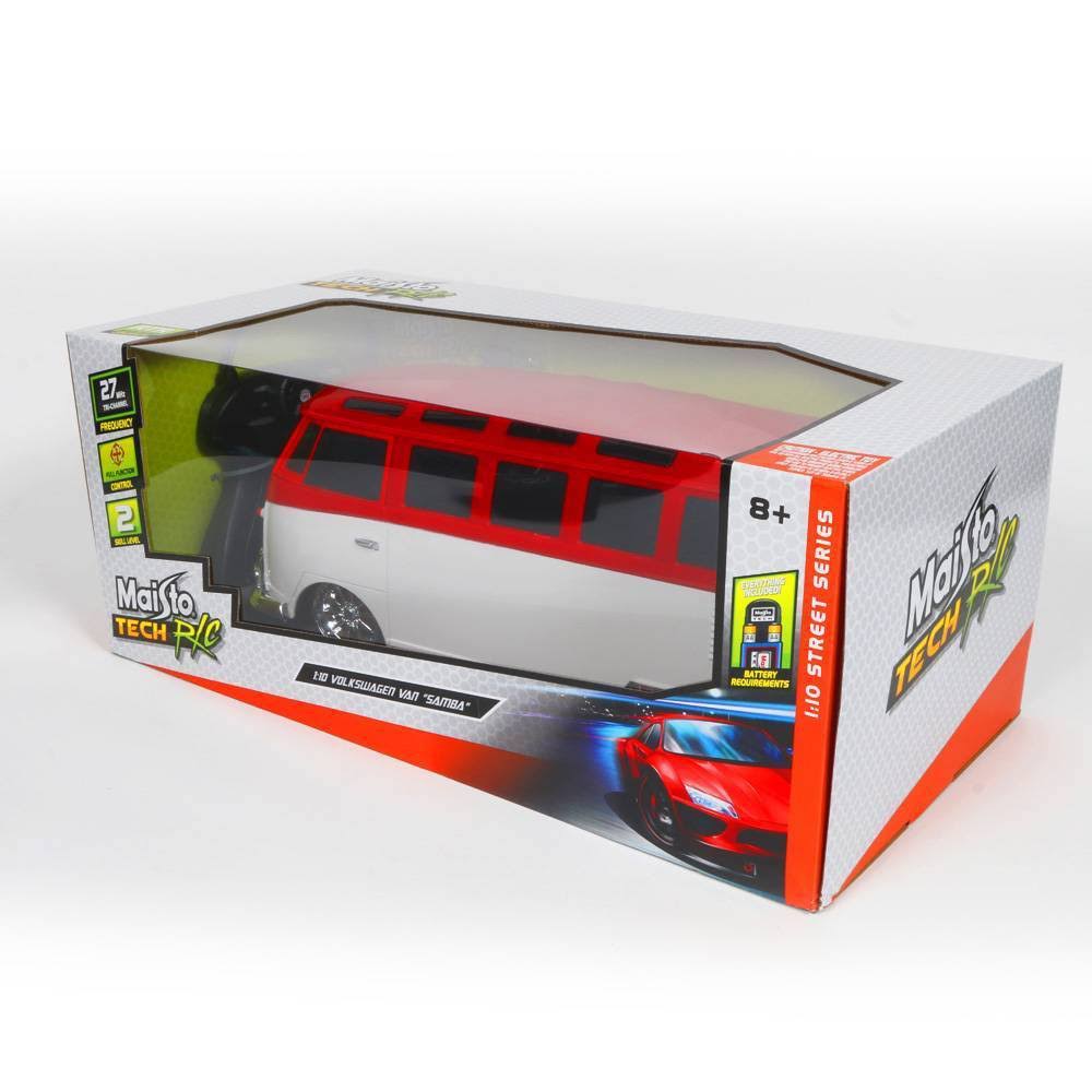 Maisto RC 110 Scale Volkswagen Van Samba Radio Control Vehicle, Red