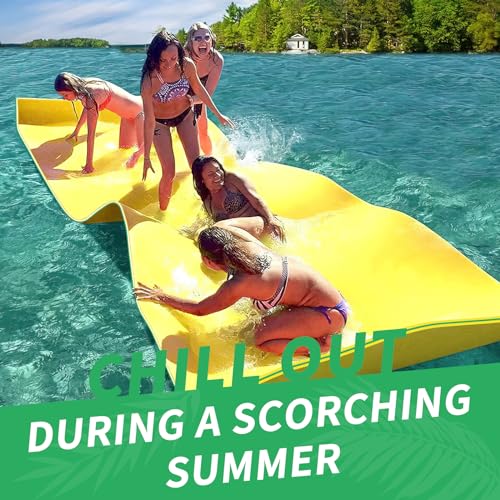 Oversized Lily Pad Floating Mat, 3 Layer 7'/9'/12'/18' Floating Water Mat,Ocean, Beach, River, Pool, Floating Mat for Water Recreation and Relaxing