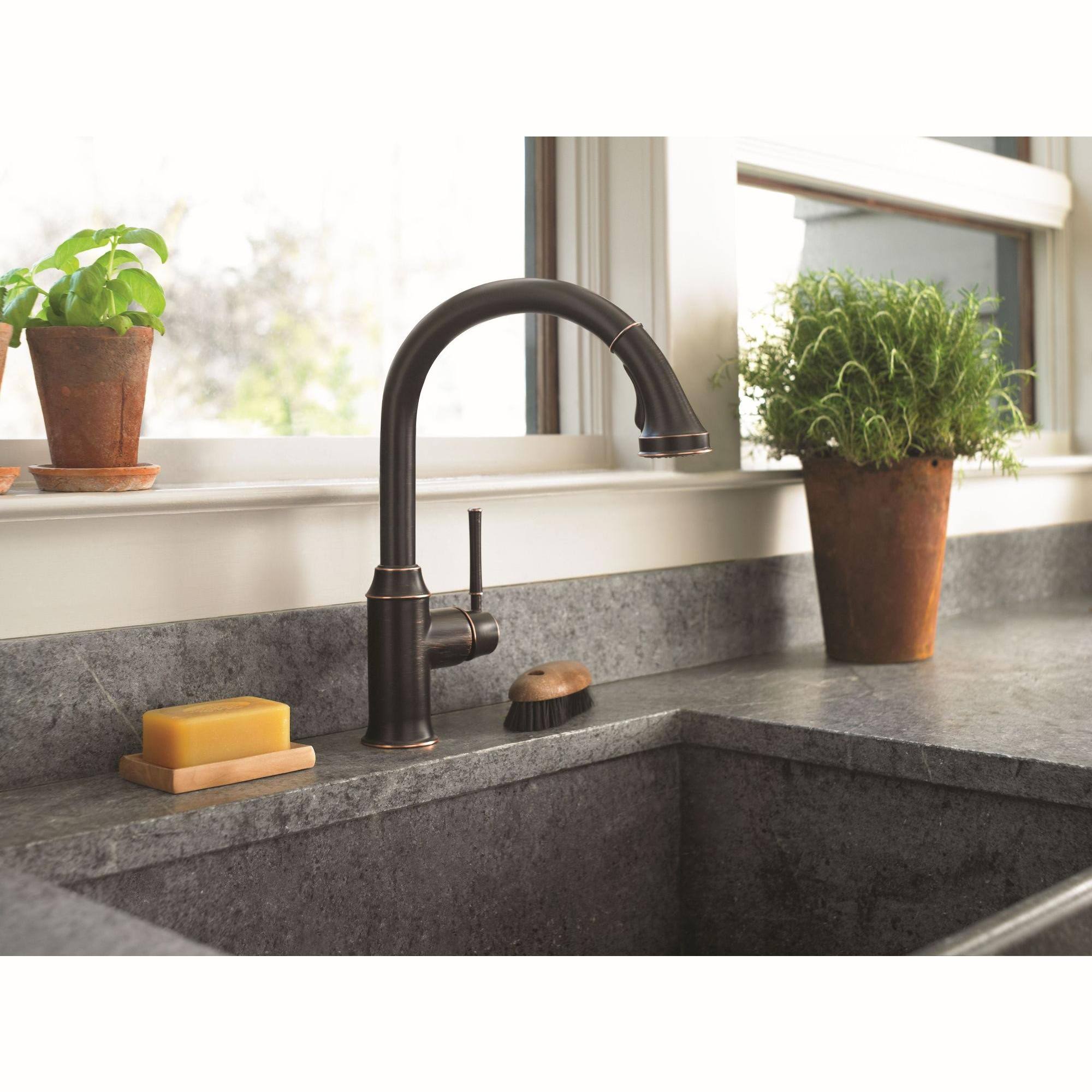 Hansgrohe 04215800 Steel Optik Talis C 2-Spray HighArc Pull-Down Kitchen Faucet