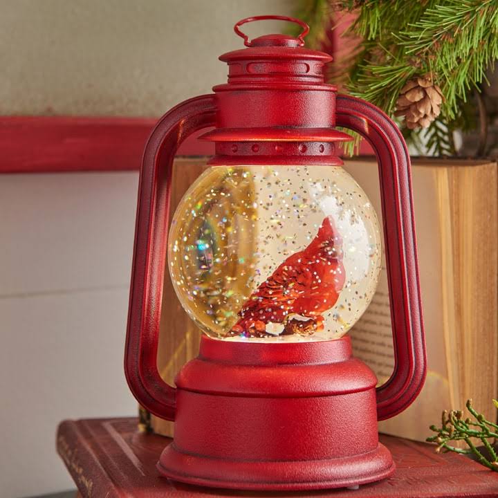 9.5x22 Cardinal Lighted Water Lantern