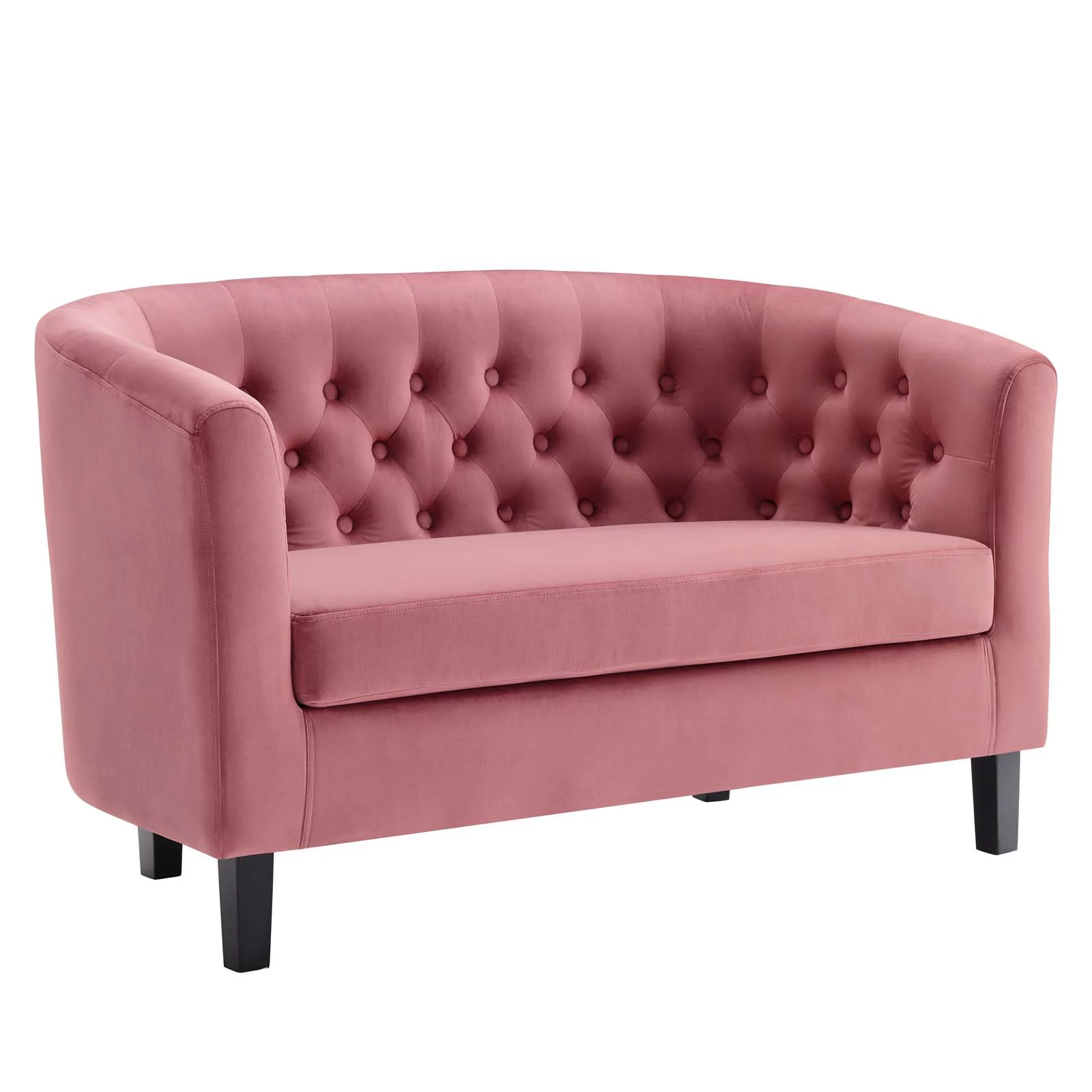 Modway Prospect Performance Velvet Loveseat in Dusty Rose