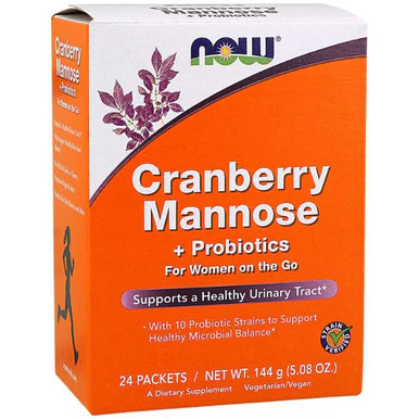 Now Foods Cranberry Mannose + Probiotics 24 packets - Kansas Nuitrition - HNZSDS