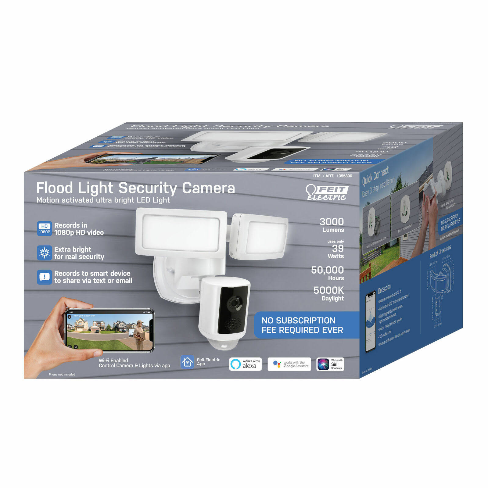 Feit Electric LED Dual Head Motion Sensor Smart Floodlight Security Camera