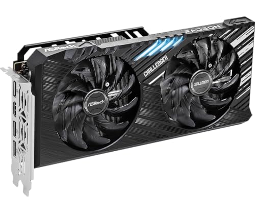 ASRock AMD Radeon RX 7700 XT Challenger 12GB GDDR6 192-bit 0dB Silent Cooling 7680 x 4320 DisplayPort HDMI LED Indicator 18Gbps Dual Fan Graphics Card