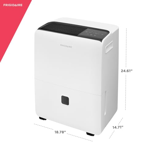 Frigidaire 50-Pint Portable Dehumidifier with Wi-Fi and Energy Star Certification for Medium/Large Rooms & Basements, Custom Humidity Control