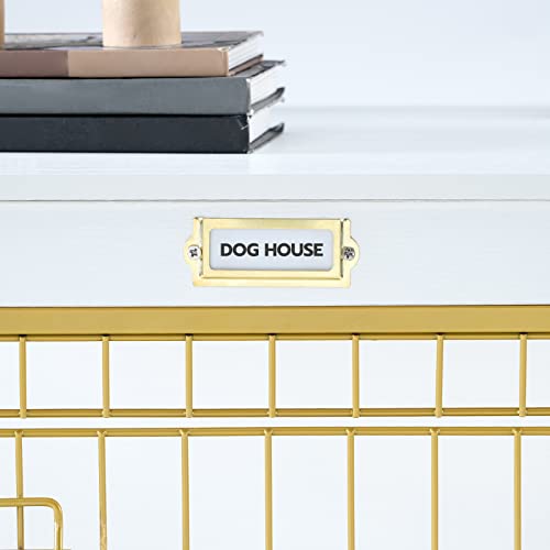 HOOBRO Dog Crate Furniture, 38.6" Large Dog Kennel Indoor, Wooden Cage with Pull-Out Tray