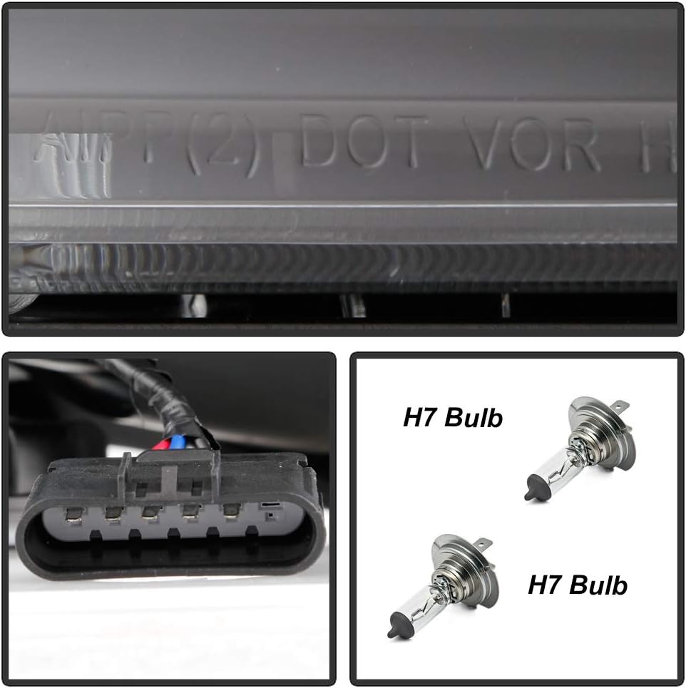 ACANII - For 2007-2012 GMC Acadia Black Housing Projector Headlights Headlamps Assembly Replacement Pair Set Left+Right