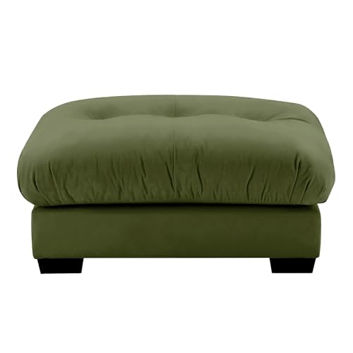 130" Modular Sectional Sofa,Velvet Upholstered Couches for Living Room,3 Seater Green Sofa Couch with Movable Ottoman