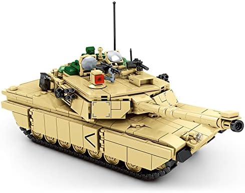 DAHONPA Army Tank Building Block(1052 PCS),WW2 Military M1A2 Abrams Historical Collection Tank Model with 5 Soldier Figures