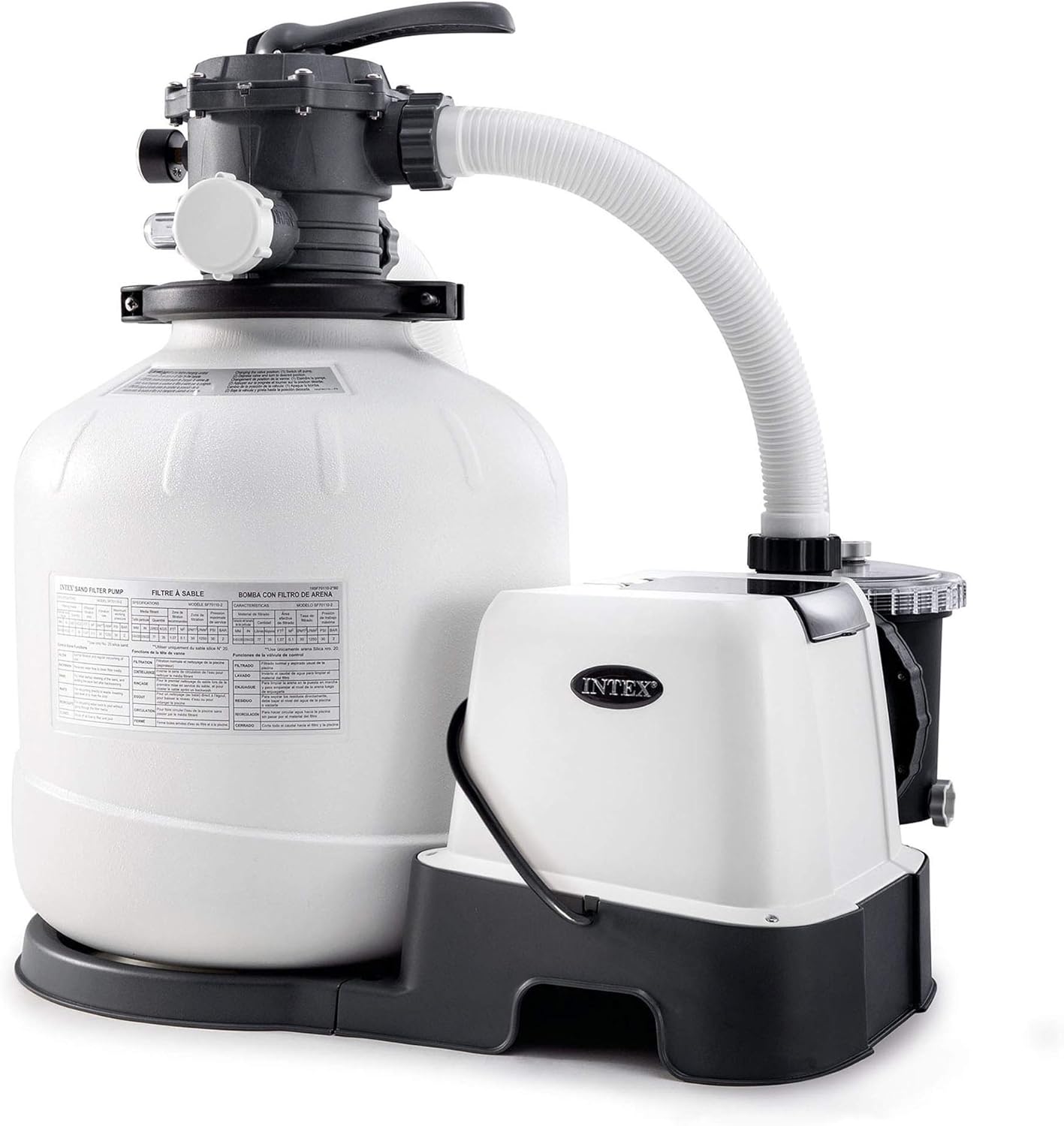 Intex Krystal Clear 2150 GPH Sand Filter Pump & Saltwater System with E.C.O. (Electrocatalytic Oxidation) for Above Ground Pools, 110-120V with GFCI