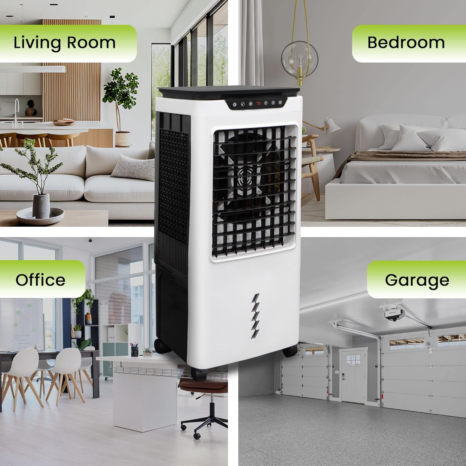 Gorilla Gadgets Powerful Swamp Cooler 5300 CFM, 7 Gallons Water Tank, Portable Indoor Evaporative Air Cooler, Remote Included, Swing Mode