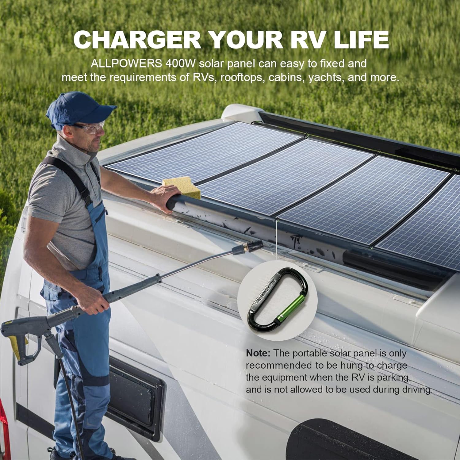 ALLPOWERS SP037 400W Portable Solar Panel Waterproof IP67 Foldable Solar Panel Kit with 37.4V Output Solar Charger for Outdoor Adventures Power