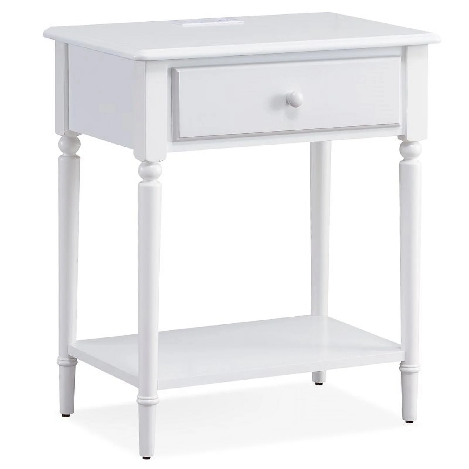 Home Square 2-Piece Furniture Coastal Notions Orchid White Nightstand Set
