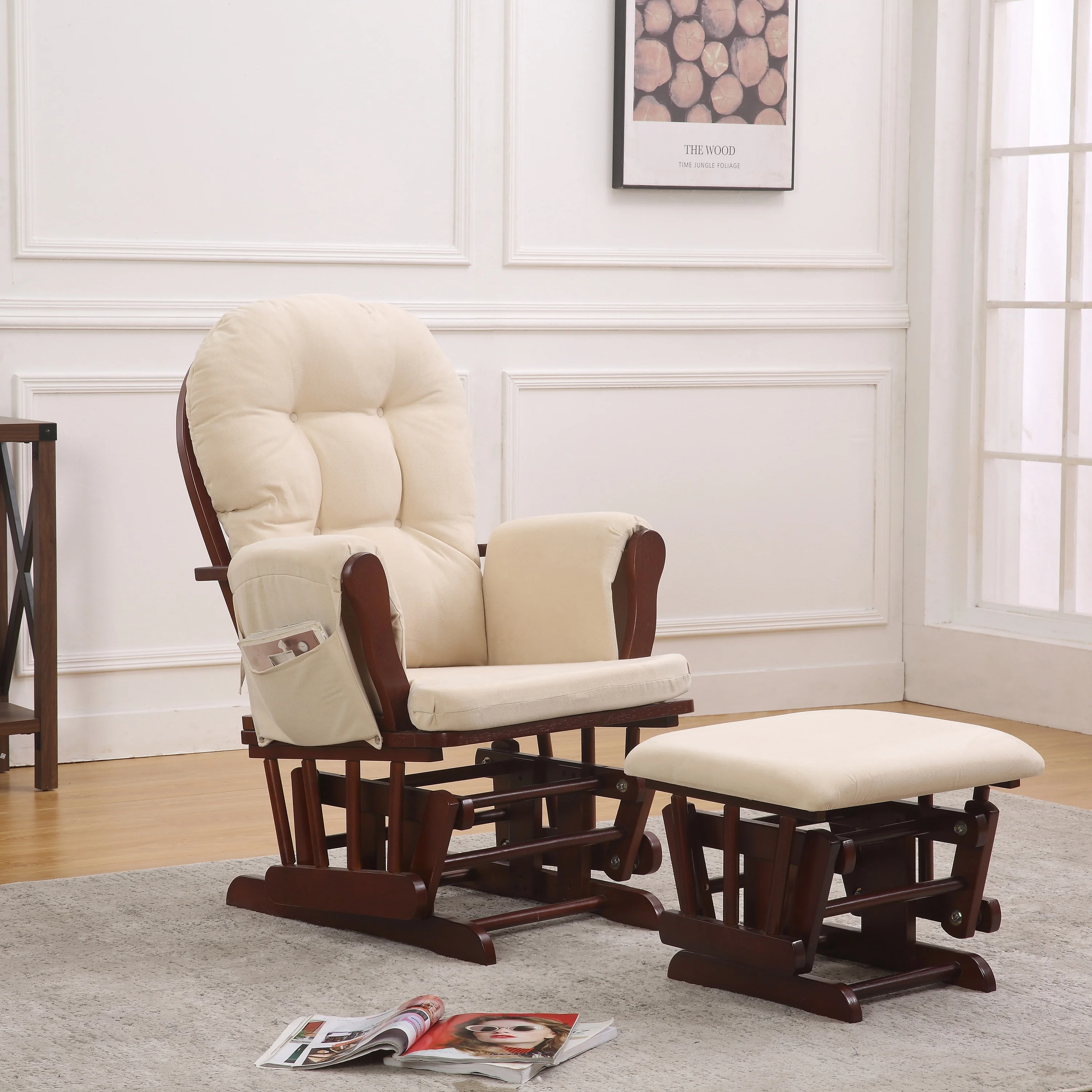 PT. RUDANT MAJU SELARAS Rejoice Glider Rocking Chair with Ottoman BLACK / GRAY
