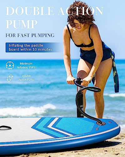 Paddle Board Stand Up Paddle Board SUP 6 inches Thick Board with ISUP Accessories & Carry Bag & Fast Pumping for Adults & Youth for Paddling Surfing