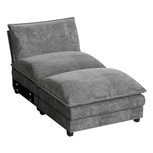 Homall 119" Modular Sectional Sofa, L Shaped Sofa Couch with Reversible Ottoman, DIY Combination Chenille Deep 3-Seat Cloud Couch for Living Room