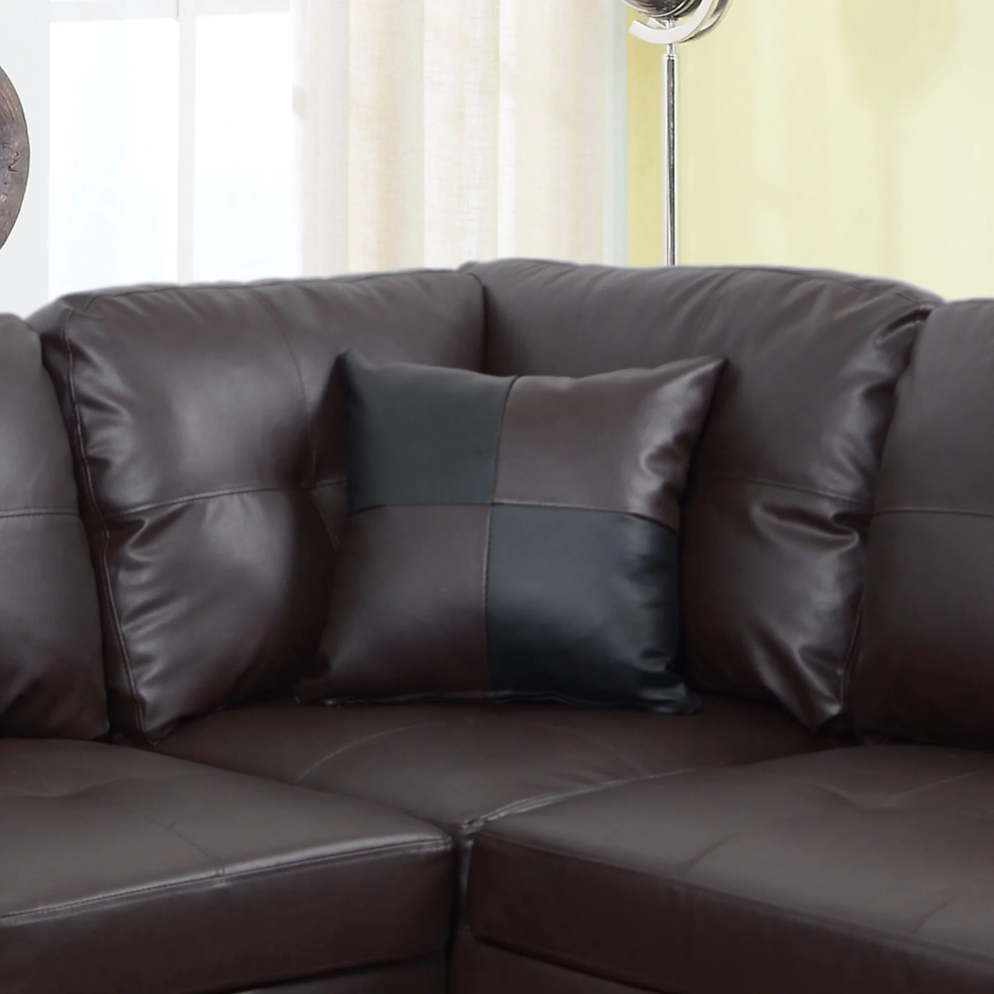 3 Pc Sectional Sofa Set, (Brown) Faux Leather Right -Facing Chaise With Free Storage Ottoman