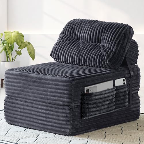 3 in 1 Folding Sofa Bed, Convertible Sleeper Chair with Pillow, Chair Bed with Back Support, Couches for Living Room