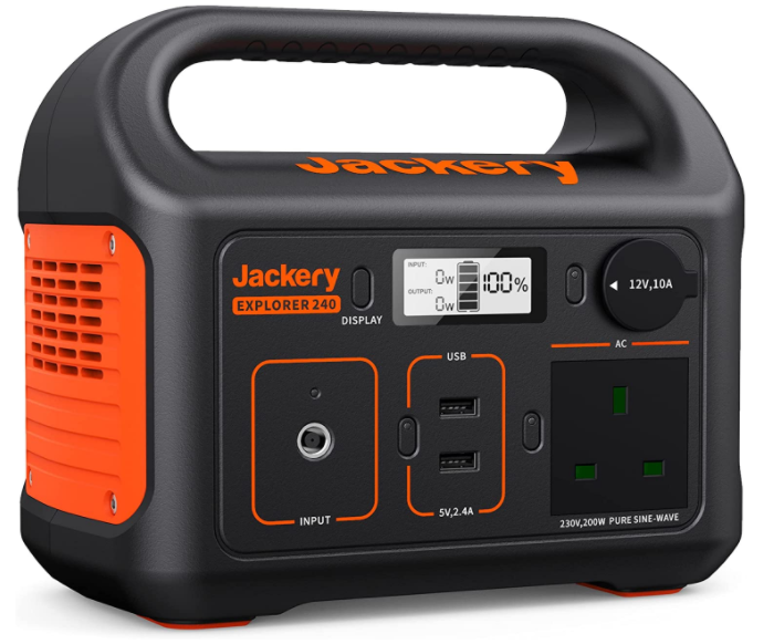 Jackery Solar Generator 240, 240Wh Backup Lithium Battery, 110V200W Pure Sine Wave AC Outlet