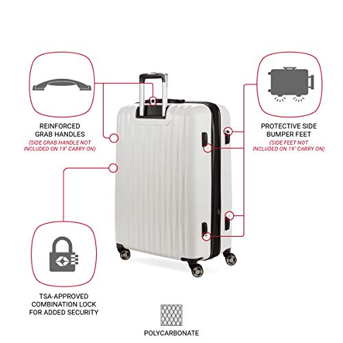 SwissGear 7272 Energie Expandable Hardside Luggage with Spinner Wheels and TSA Lock, Gunmetal, Carry-On 19-Inch