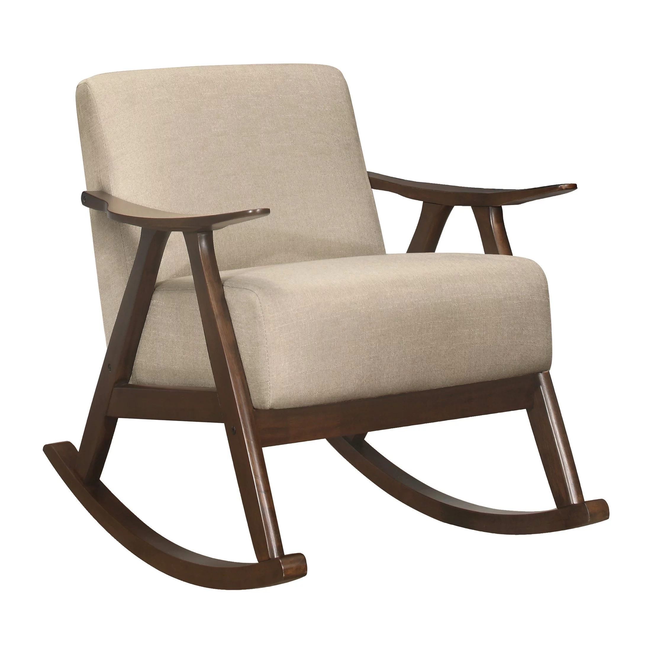 OakvillePark Hamilton Fabric Upholstered Rocking Chair, Light Brown