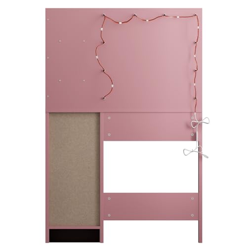 Vanity Desk with Mirror and Lights, Makeup Vanity with Drawer & Storage Shelves, Cabinet, 3 Lighting Modes Adjustable Brightness