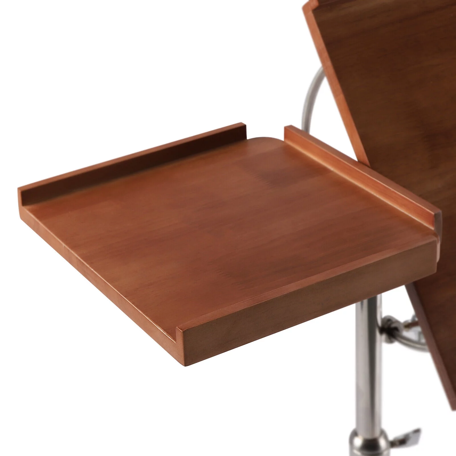Miumaeov Swivel TV Tray Table C Shape Couch Sofa Table Tray Table Height & Tabletop Adjustable Solid Wood Oversized Table Laptop Desk End Table for