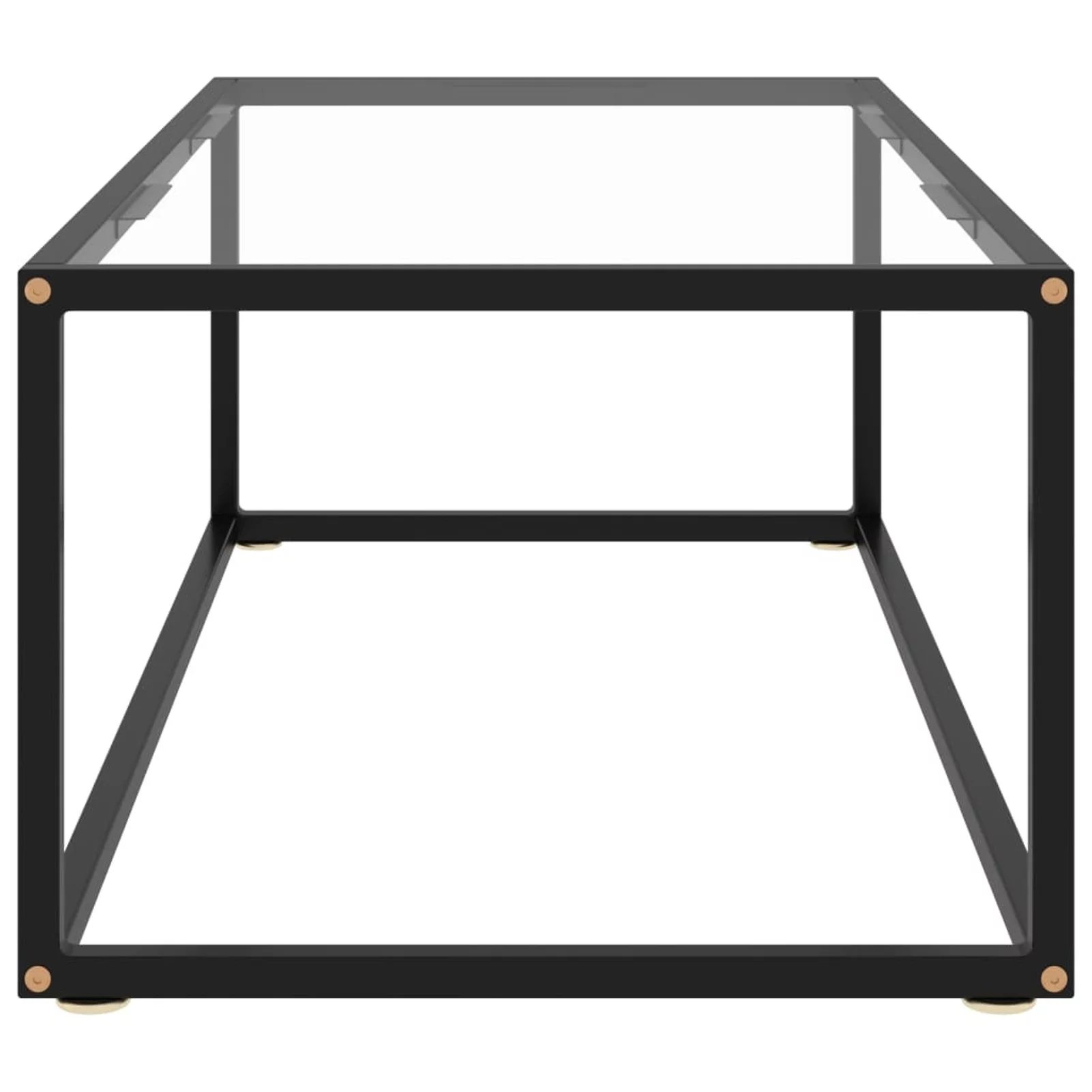 Dcenta Modern Coffee Table Tempered Glass Tabletop Sofa and Couch End Side Table Steel Frame for Living Room