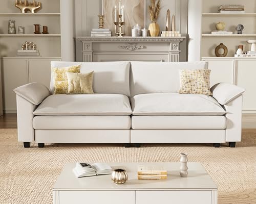 Homall 119" Modular Sectional Sofa, L Shaped Sofa Couch with Reversible Ottoman, DIY Combination Chenille Deep 3-Seat Cloud Couch for Living Room