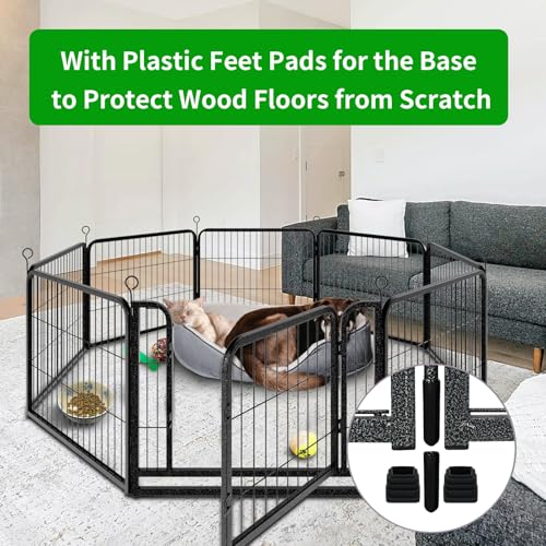 Dog Playpen Outdoor Extra Wide 12 Panels Heavy Duty Anti-Rust Coating-Strengthened Dog Fence 40" Height with Doors Portable for RV Camping Yard