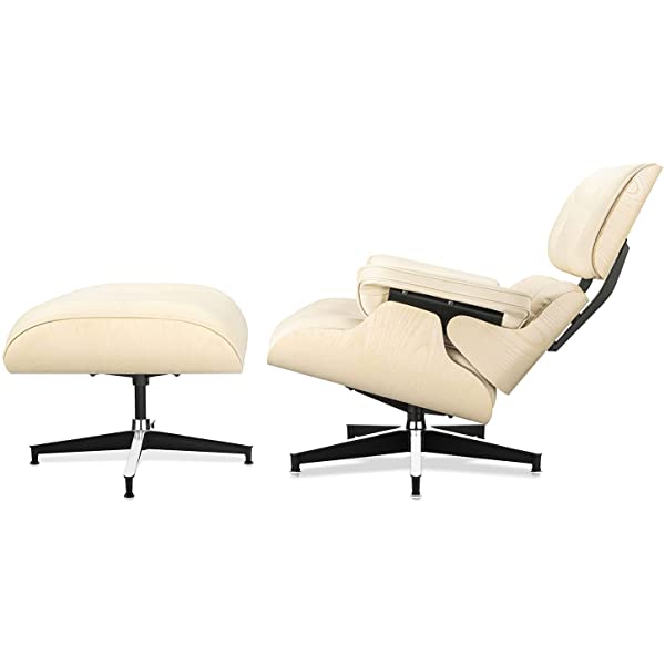 Mid Century Lounge Chair and Ottoman, Modern Chair Classic Design, Top Grain Leather Palisander Wood, Heavy Duty Base Support for Living Room, Study