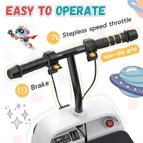 ANPABO 24V Kids Riding Toys for 3-12, 180W Quiet Brushless Motor, Max 5Mph, Ride On Toys w/Stepless Throttle, Safety Speed Limit