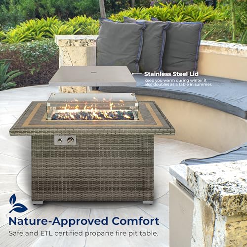 Outdoor Propane Fire Pit Table - CSA/ETL Certified Safe 50