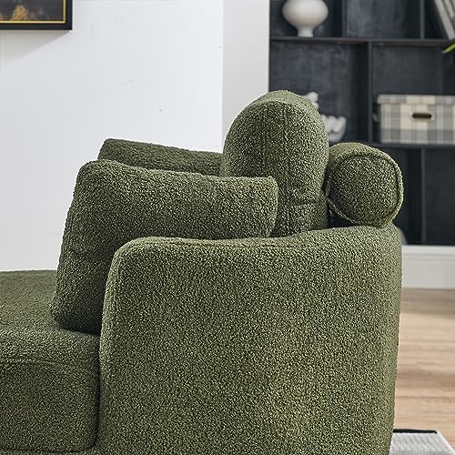51.5-Inch Oversized Swivel Accent Barrel Chair with Storage Ottoman ,Button Decor and 4 Pillows