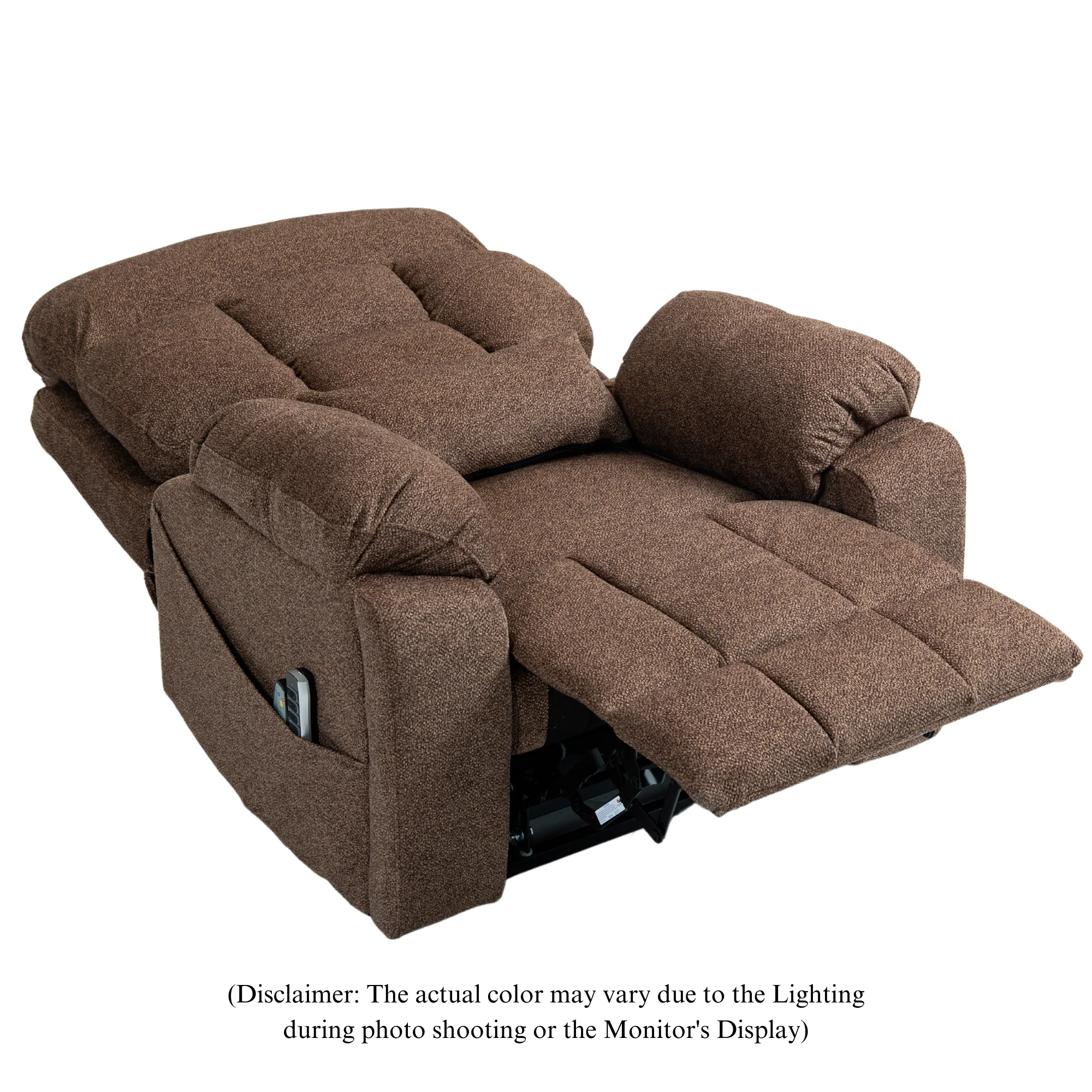 JUUXO 4-Motor Lay Flat Power Lift Recliner Chair with Heat & Massage - Power Adjustable Headrest, Backrest, Lumbar & Legrest