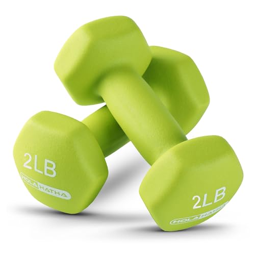HolaHatha Neoprene Dumbbell Free Hand Weight Set with Rack, Ideal for Home Exercises to Gain Tone and Definition