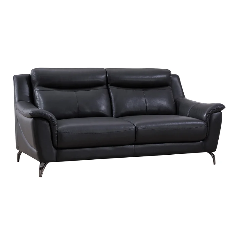 American Eagle Furniture Genuine Leather Sofa in Black