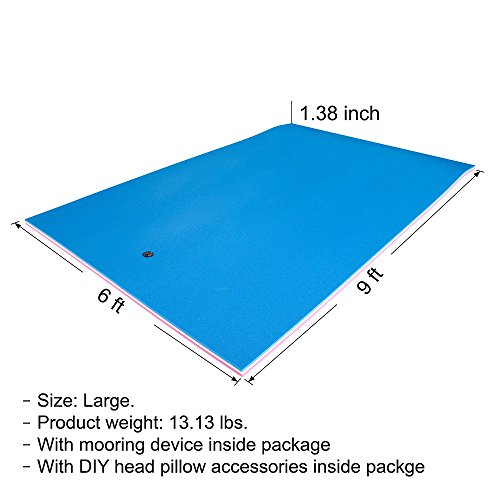 Floating Water Mat, Swimming Island,Aqua Pad,Used in Lake,Pool,on Beach,for Relax, Vacation,Water Activities,Sports,Recreations,Parties