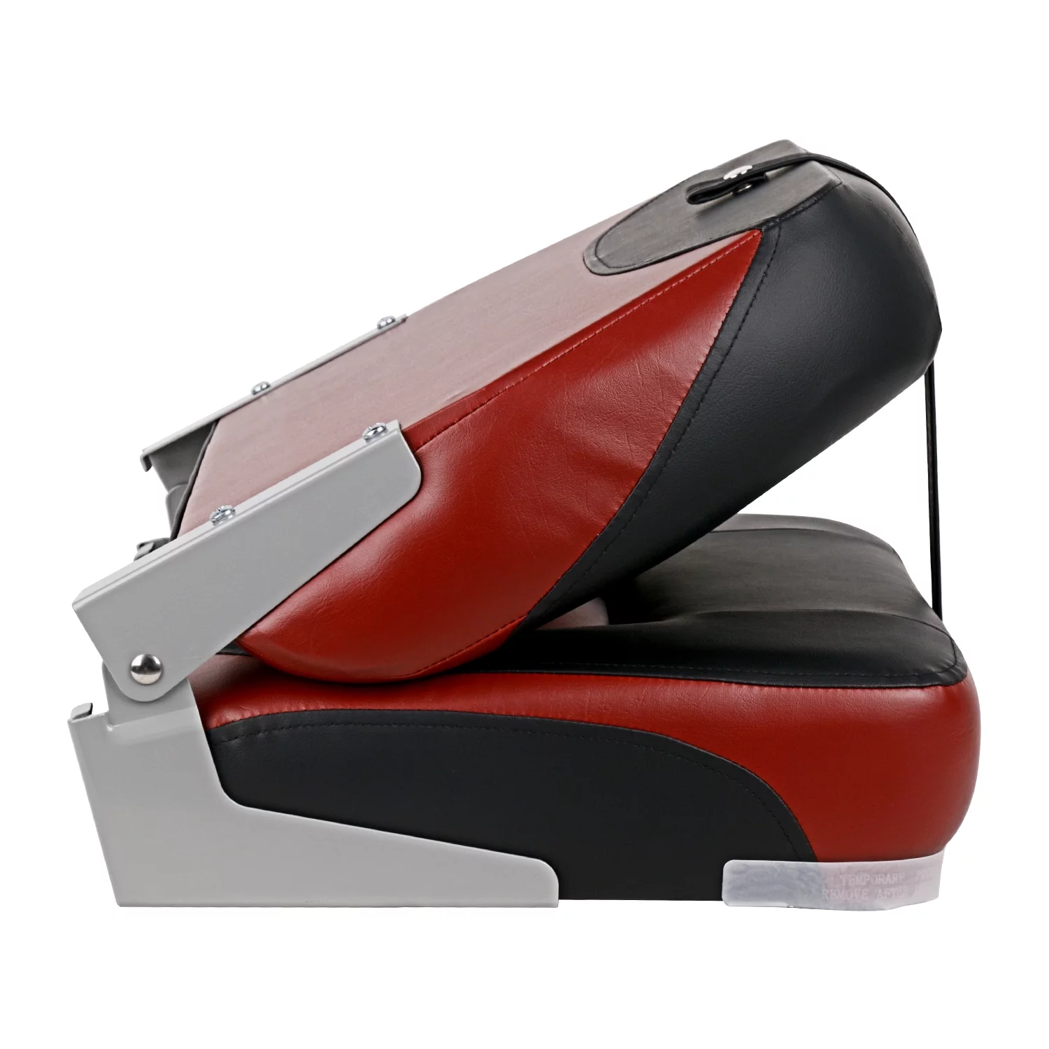 Leader Accessories New Elite Low Back Folding Fishing Boat Seat,Set of 2,Black/Red