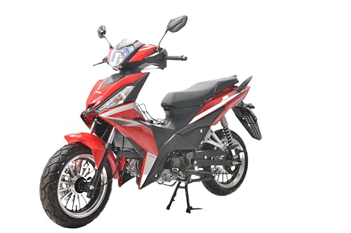 125CC 4 SPEED MOPED MOTORCYCLE STREET MOTORCYCLE BD125-9 (RED)