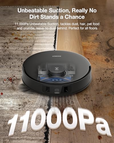 ECOVACS DEEBOT T30S Robot Vacuum and Mop, 11000Pa, ZeroTangle Technology, TruEdge Adaptive Edge Mopping, Hot Water Mop Washing, Self-Emptying