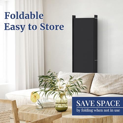 Kokorona 6 Panel Room Divider, 6FT Tall Rolling Privacy Screen with Lockable Wheels, Folding Wall Dividers Portable Room Divider for Room Separation