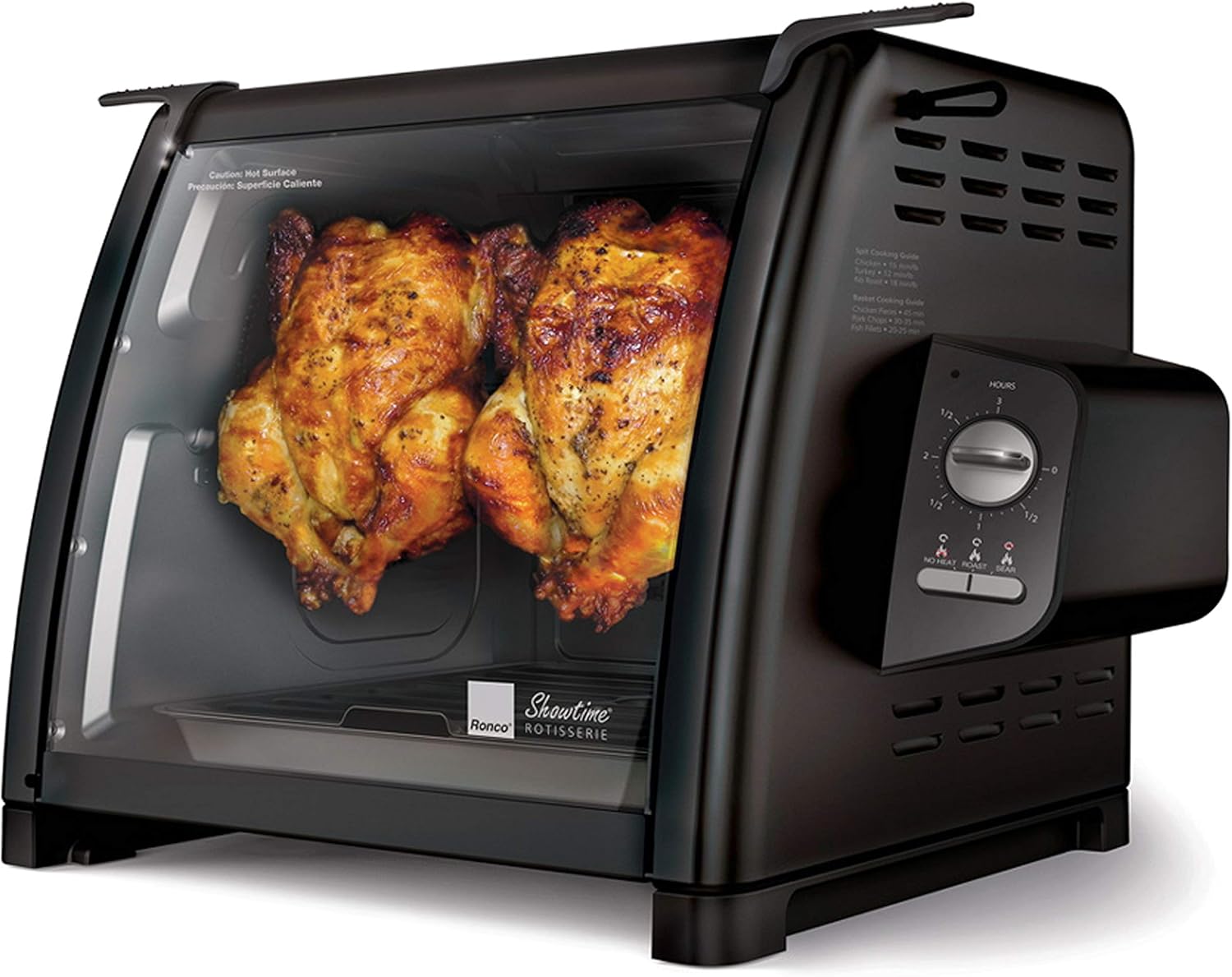 Ronco Showtime Large Capacity Rotisserie & BBQ Oven Modern Edition, Simple Switch Controls, Silicone Door Tie, Auto Shutoff