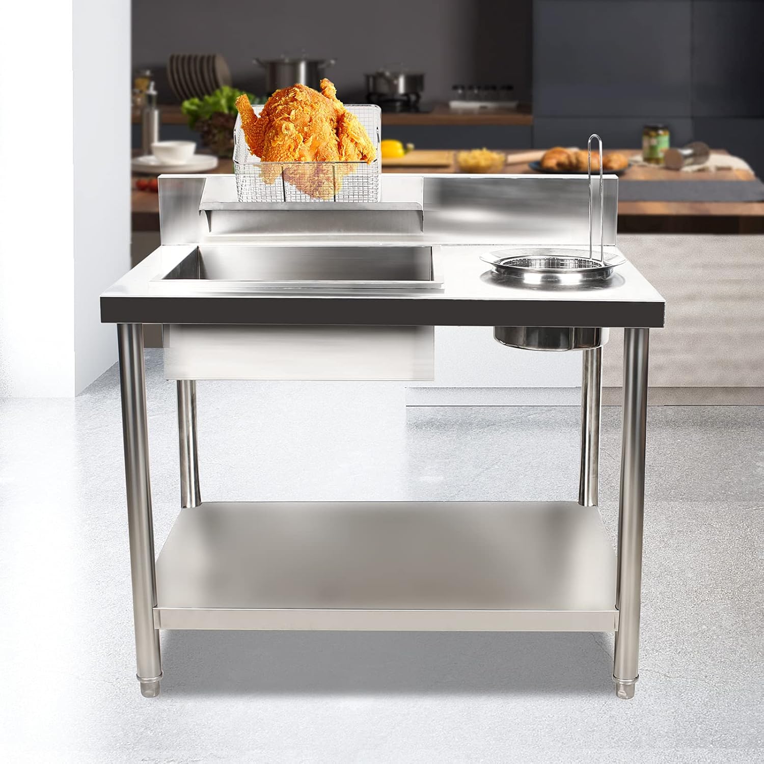 CNCEST Fried chicken breading station, Breading Table Fried chicken FishFood Prep Station