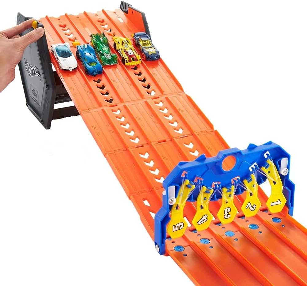 DieCast Hot Wheels Trackset Toy Cars and Trucks - Hot Wheels Action Rollout Raceway Trackset Bundle with 2 My Outlet Mall Stickers